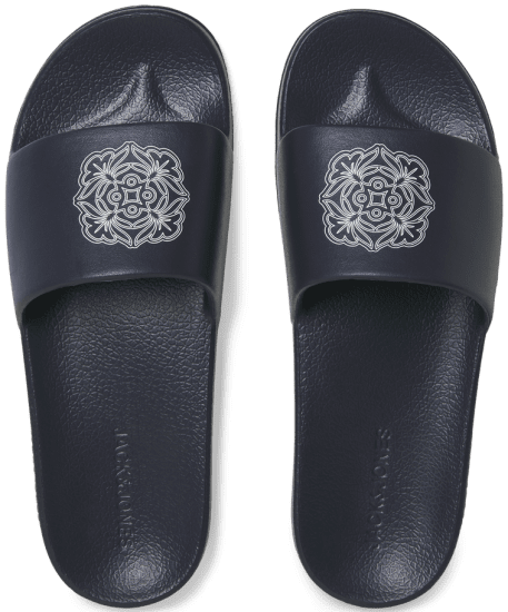 Jack & Jones Flower Sliders Black - Herrenschuhe 40-52 - 