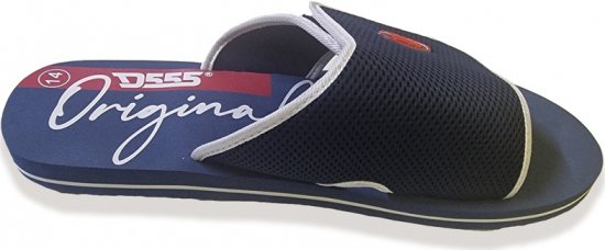 D555 DRAKE Slippers With Velcro Fastening Navy - Herrenschuhe 40-52 - 