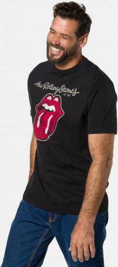 JP1880 Rolling Stones Graphic Band Comfort Fit T-Shirt Black - Herren-T-shirts - Herren-T-Shirts in großen Größen