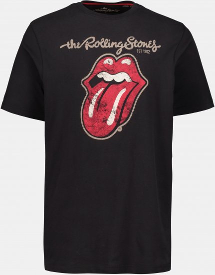 JP1880 Rolling Stones Graphic Band Comfort Fit T-Shirt Black - Herren-T-shirts - Herren-T-Shirts in großen Größen