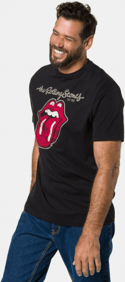 JP1880 Rolling Stones Graphic Band Comfort Fit T-Shirt Black - Herren-T-shirts - Herren-T-Shirts in großen Größen