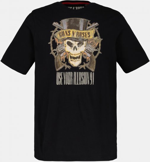 JP1880 Guns N’ Roses Skull Comfort Fit Band T-Shirt Black - Herren-T-shirts - Herren-T-Shirts in großen Größen