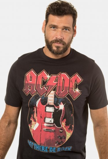 JP1880 ACDC - Let There Be Rock Vintage looking Band T-Shirt Black - Herren-T-shirts - Herren-T-Shirts in großen Größen