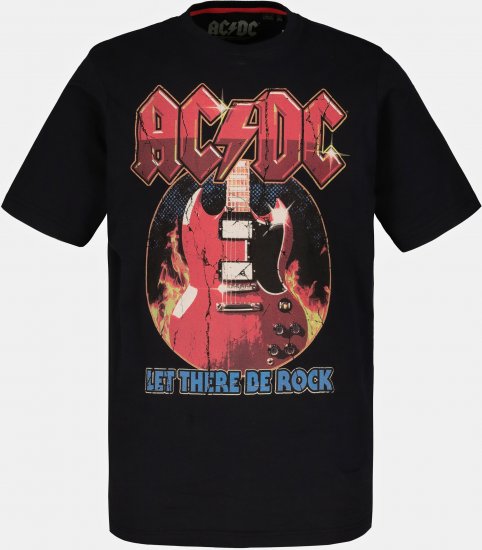 JP1880 ACDC - Let There Be Rock Vintage looking Band T-Shirt Black - Herren-T-shirts - Herren-T-Shirts in großen Größen