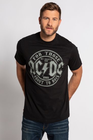 JP1880 AC/DC Graphic Comfort Fit Band T-Shirt Black - Herren-T-shirts - Herren-T-Shirts in großen Größen