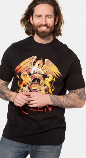 JP1880 Queen Graphic Comfort Fit Band T-Shirt Black - Herren-T-shirts - Herren-T-Shirts in großen Größen