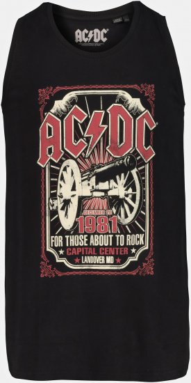 JP1880 AC/DC Graphic Band Tank Top Black - Herren-T-shirts - Herren-T-Shirts in großen Größen