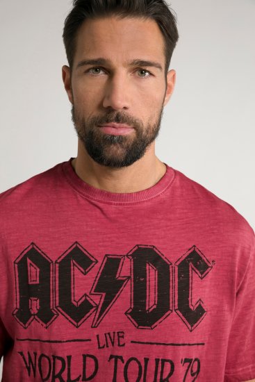JP1880 AC/DC World Tour Graphic Comfort Fit Band T-Shirt Dark Red - Herren-T-shirts - Herren-T-Shirts in großen Größen