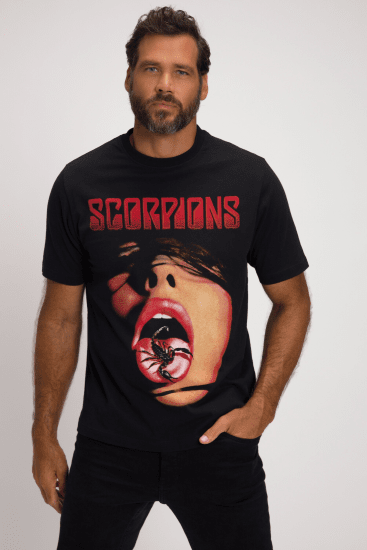 JP1880 Scorpions Graphic Comfort Fit Band T-Shirt Black - Herren-T-shirts - Herren-T-Shirts in großen Größen