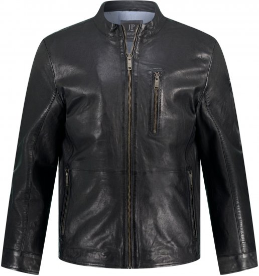 JP1880 Biker Style Leather Jacket Black - Herren jacken - Herren Jacken in großen Größen