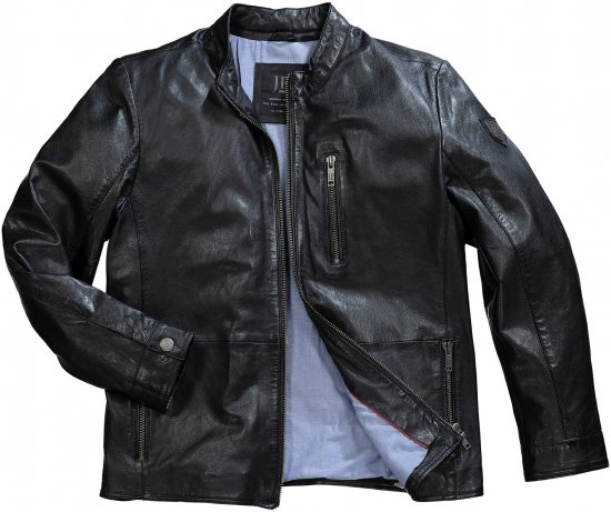 JP1880 Biker Style Leather Jacket Black - Herren jacken - Herren Jacken in großen Größen