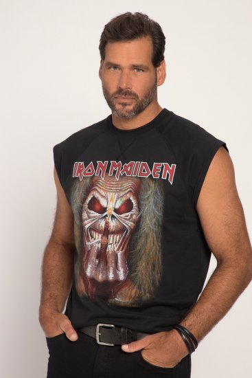 JP1880 Iron Maiden Graphic Comfort Fit Band Tank Top Black - Herren-T-shirts - Herren-T-Shirts in großen Größen