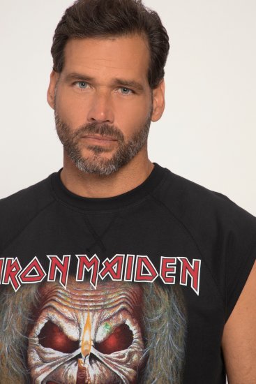 JP1880 Iron Maiden Graphic Comfort Fit Band Tank Top Black - Herren-T-shirts - Herren-T-Shirts in großen Größen