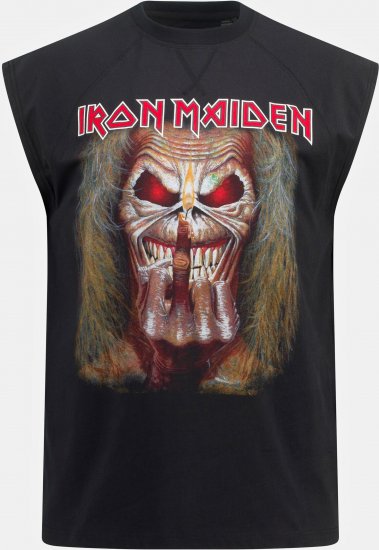 JP1880 Iron Maiden Graphic Comfort Fit Band Tank Top Black - Herren-T-shirts - Herren-T-Shirts in großen Größen