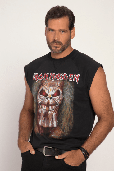 JP1880 Iron Maiden Graphic Comfort Fit Band Tank Top Black - Herren-T-shirts - Herren-T-Shirts in großen Größen
