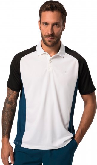 JP1880 FLEXNAMIC® QuickDry Tennis Polo Black-White-Blue - Sportbekleidung & outdoor - Sportbekleidung in große größen für herren