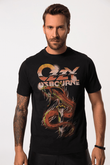JP1880 Ozzy Osbourne Graphic Band T-Shirt Black - Herren-T-shirts - Herren-T-Shirts in großen Größen