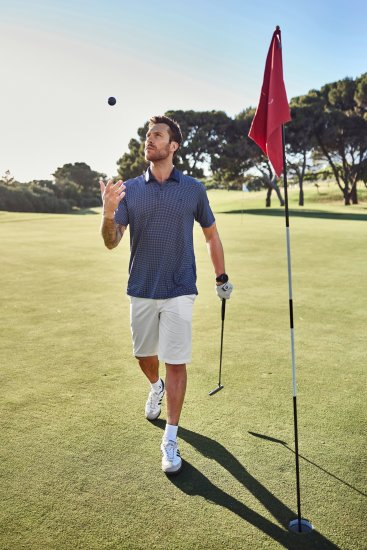 JP1880 Jay-Pi QuickDry Small Print Golf Polo Shirt Navy Blue - Polo-shirts für herren - Polo-Shirts für Herren in großen Größen