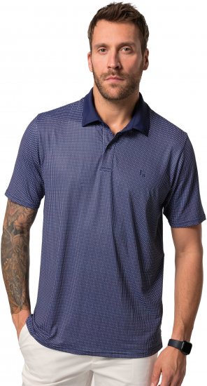 JP1880 Jay-Pi QuickDry Small Print Golf Polo Shirt Navy Blue - Polo-shirts für herren - Polo-Shirts für Herren in großen Größen