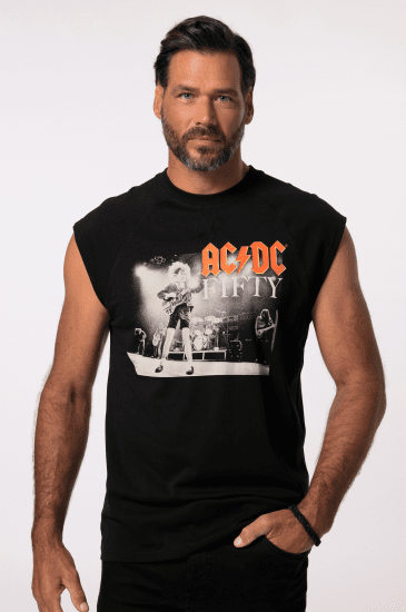 JP1880 AC/DC 50th Anniversary Band Photo Tank Top Black - Herren-T-shirts - Herren-T-Shirts in großen Größen