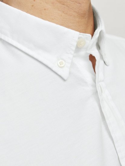 Jack & Jones Brook Oxford Long Sleeve Shirt White - Herrenhemden - Herrenhemden in großen Größen