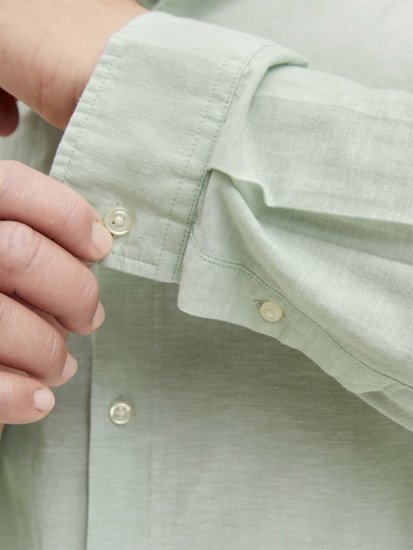 Jack & Jones Breeze Poplin Long Sleeve Shirt Iceberg Green - Herrenhemden in großen Größen - Herrenhemden in großen Größen