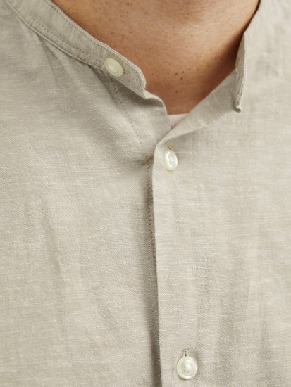 Jack & Jones Breeze Poplin Long Sleeve Shirt Beige - Herrenhemden in großen Größen - Herrenhemden in großen Größen