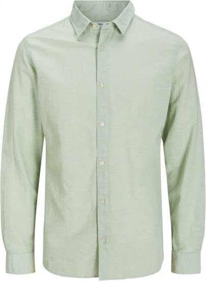 Jack & Jones Breeze Linen Blend Long Sleeve Shirt Iceberg Green - Herrenhemden in großen Größen - Herrenhemden in großen Größen