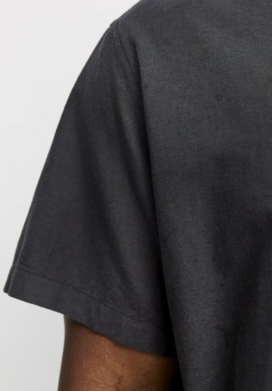 Jack & Jones Breeze Linen Blend Short Sleeve Shirt Black - Herrenhemden in großen Größen - Herrenhemden in großen Größen