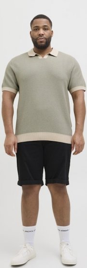 Jack & Jones Ceaston Knit Short Sleeve Sweater Vetiver - Herren-sweater und -hoodies - Herren-Sweater und -Hoodies in großen Größen