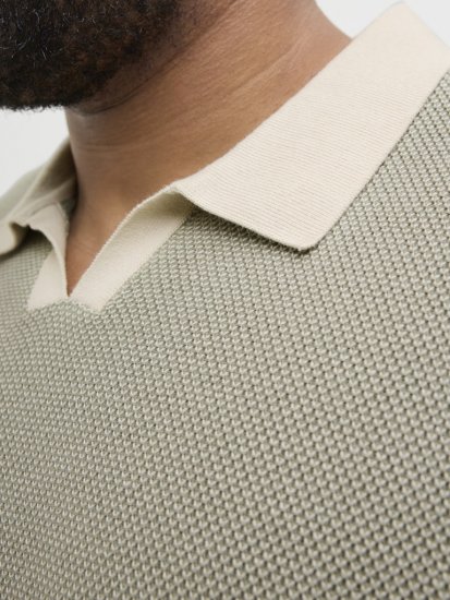 Jack & Jones Ceaston Knit Short Sleeve Sweater Vetiver - Herren-sweater und -hoodies - Herren-Sweater und -Hoodies in großen Größen