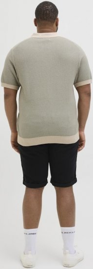 Jack & Jones Ceaston Knit Short Sleeve Sweater Vetiver - Herren-sweater und -hoodies - Herren-Sweater und -Hoodies in großen Größen