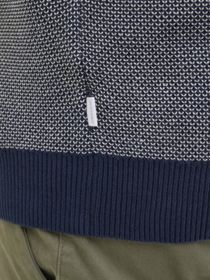Jack & Jones Ceaston Knit Short Sleeve Sweater Grey/Blue - Herren-sweater und -hoodies - Herren-Sweater und -Hoodies in großen Größen