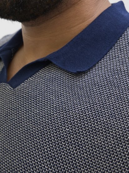 Jack & Jones Ceaston Knit Short Sleeve Sweater Grey/Blue - Herren-sweater und -hoodies - Herren-Sweater und -Hoodies in großen Größen