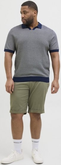 Jack & Jones Ceaston Knit Short Sleeve Sweater Grey/Blue - Herren-sweater und -hoodies - Herren-Sweater und -Hoodies in großen Größen