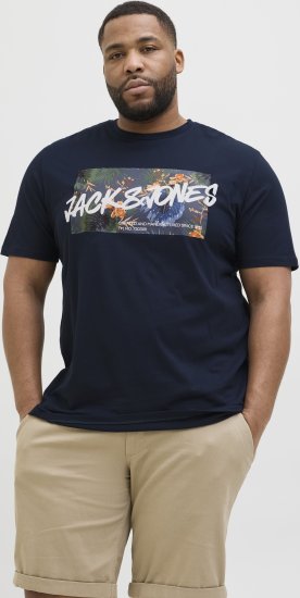 Jack & Jones Hawaii Shape Crew Neck T-Shirt Navy - Herren-T-shirts - Herren-T-Shirts in großen Größen