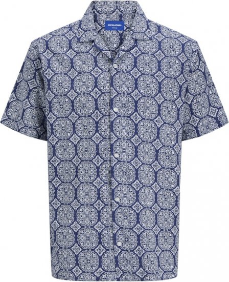 Jack & Jones Summer Seersucker Short Sleeve Shirt Light Blue - Herrenhemden in großen Größen - Herrenhemden in großen Größen