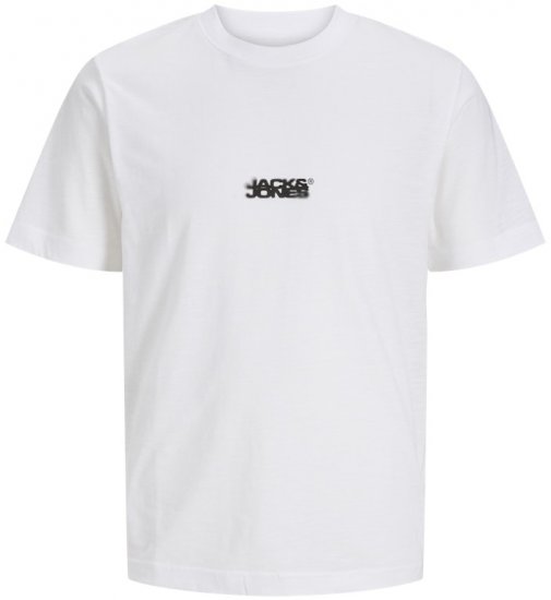 Jack & Jones Sago Branded Crew Neck T-Shirt Bright White - Herren-T-shirts - Herren-T-Shirts in großen Größen