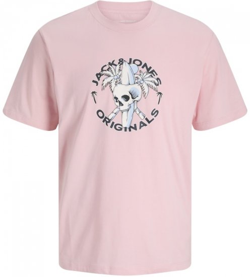 Jack & Jones Skull Coast Crew Neck T-Shirt Tickled Pink - Herren-T-Shirts in großen Größen - Herren-T-Shirts in großen Größen