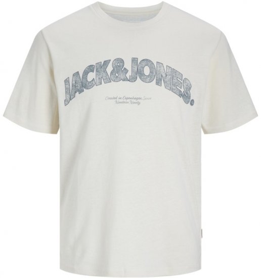 Jack & Jones Almeria Bold Branding T-Shirt Antique White - Herren-T-shirts - Herren-T-Shirts in großen Größen