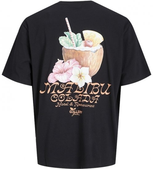 Jack & Jones Botaniq Crew Neck T-Shirt Black - Herren-T-shirts - Herren-T-Shirts in großen Größen