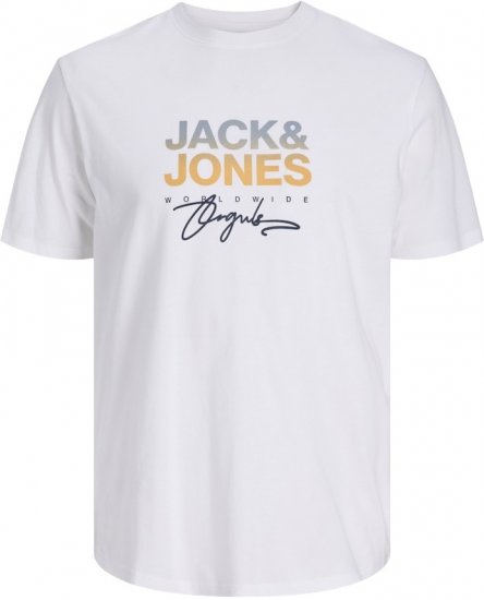 Jack & Jones Canggu Original Crew Neck T-Shirt Bright White - Herren-T-shirts - Herren-T-Shirts in großen Größen