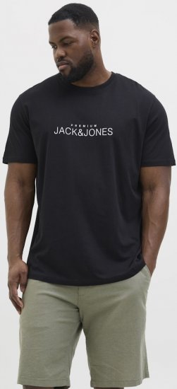 Jack & Jones Lavance Crew Neck T-Shirt Black Beauty - Herren-T-shirts - Herren-T-Shirts in großen Größen