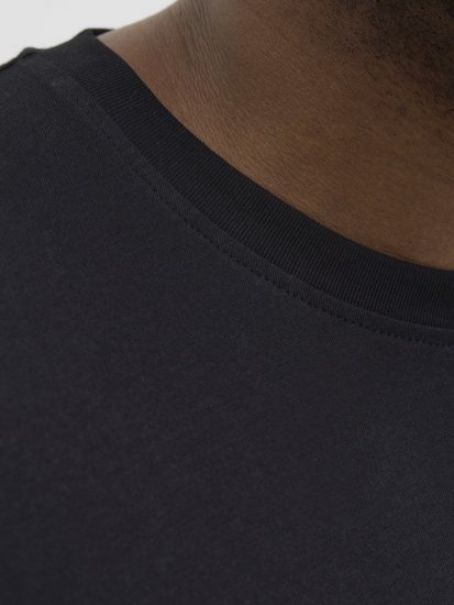 Jack & Jones Lavance Crew Neck T-Shirt Black Beauty - Herren-T-shirts - Herren-T-Shirts in großen Größen