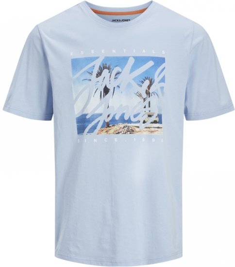 Jack & Jones Colton Photoprint Crew Neck T-Shirt Chambray Blue - Herren-T-shirts - Herren-T-Shirts in großen Größen