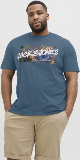 Jack & Jones Hawaii Shape Crew Neck T-Shirt Blue - Herren-T-shirts - Herren-T-Shirts in großen Größen