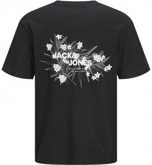 Jack & Jones Hawaii Crew Neck T-Shirt Black - Herren-T-shirts - Herren-T-Shirts in großen Größen