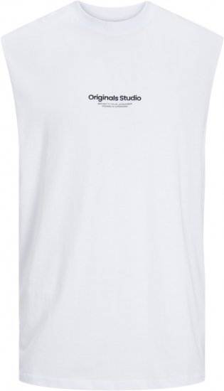 Jack & Jones VESTERBRO Sleeveless T-Shirt Bright White - Herren-T-shirts - Herren-T-Shirts in großen Größen