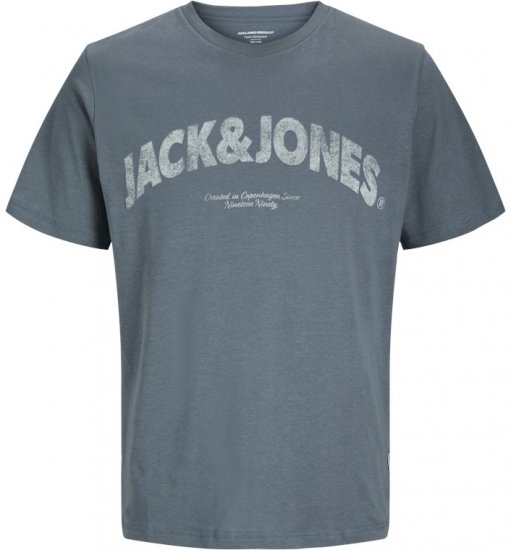 Jack & Jones Almeria Bold Branding T-Shirt Steel Blue - Herren-T-shirts - Herren-T-Shirts in großen Größen