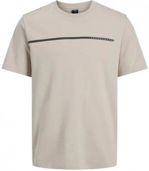 Jack & Jones Fusion Black Line Crew Neck T-Shirt Beige - Herren-T-shirts - Herren-T-Shirts in großen Größen
